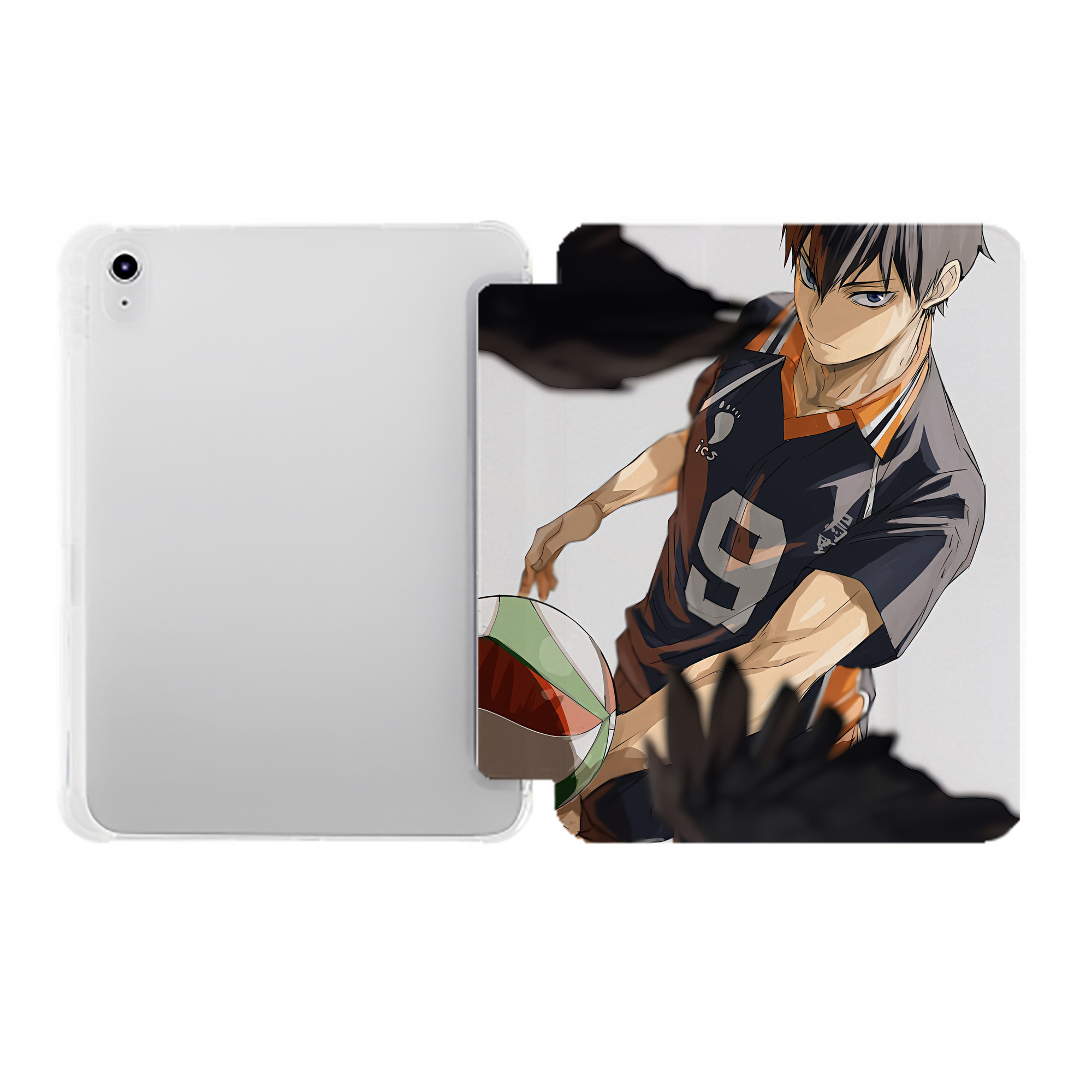 （画像用） ハイキュー!! Haikyu!! IPad ケース ペン収納付き 三つ折りスタンド PUレザー×シリコン 対応機種9.5/10.5/10.9インチ